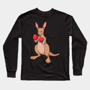 With boxing gloves in boxing ring - cartoon kangaroo boxer Long Sleeve T-Shirt